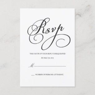 RSVP élégant   Carte de réponse