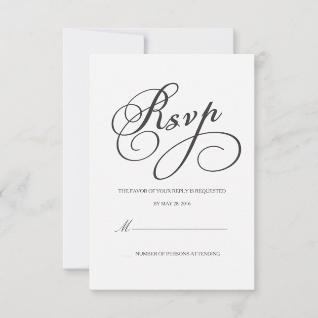 RSVP élégant | Carte de réponse (Devant)