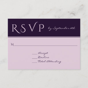 RSVP Elegant Dark Plum Abordable Mariage Réponse