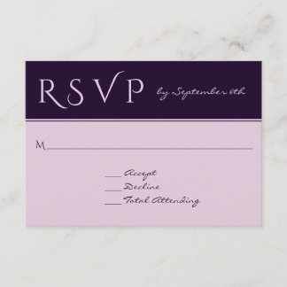 RSVP Elegant Dark Plum Abordable Mariage Réponse