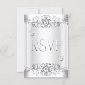 RSVP Elegant Événement Argent Blanc