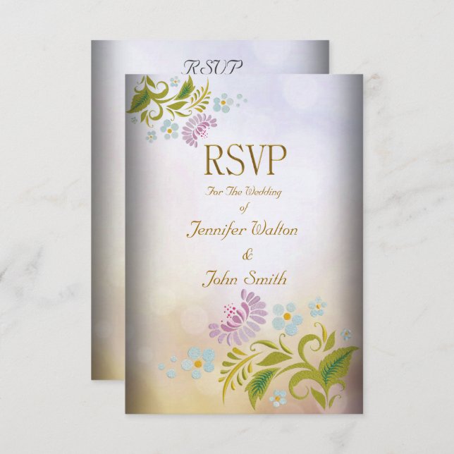 RSVP Elegant Event Gold Silver White Invitation (Front/Back)