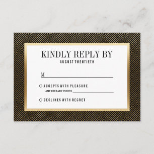 RSVP   Elegant Formal Golden Geometric on Black