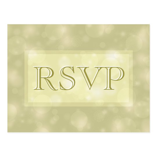 RSVP - Elegant Gold Bokeh Lights Postcard