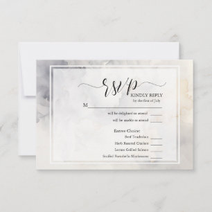 RSVP Elegant Grey and Pale Gold Soft Clouds