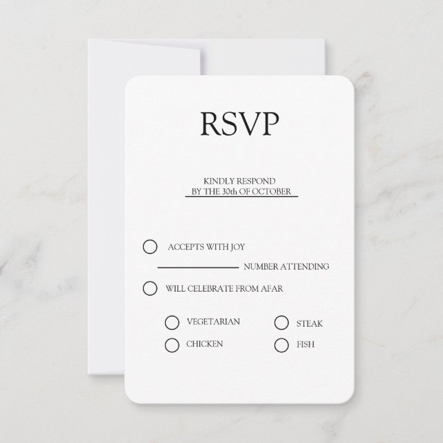 rsvp élégant mariage invitation bundle simple (Devant)
