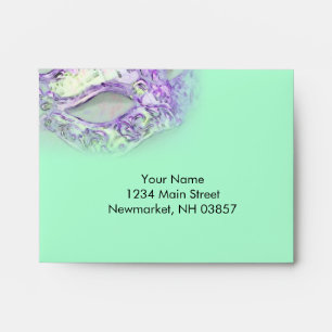 RSVP Elegant Masquerade Aqua and Purple Envelopes