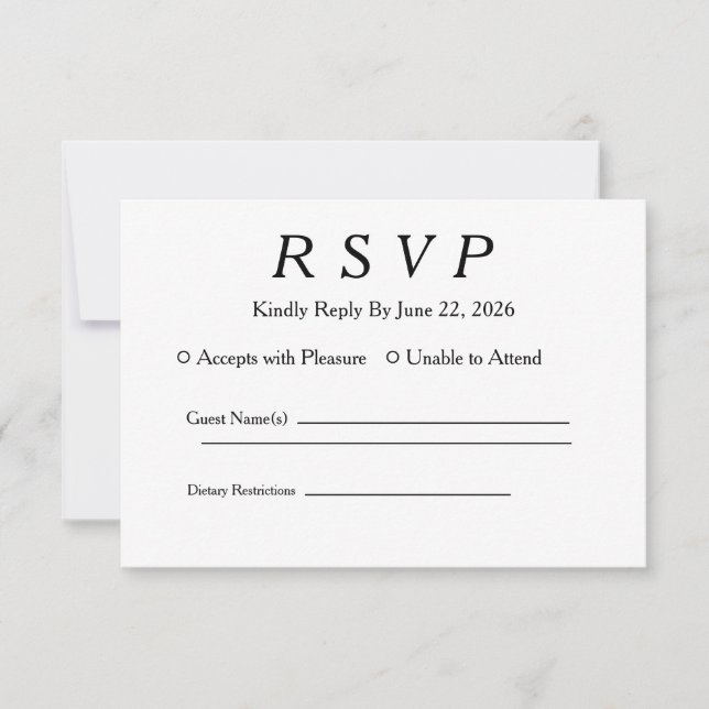 RSVP Élégant Minimaliste Blanc (Devant)