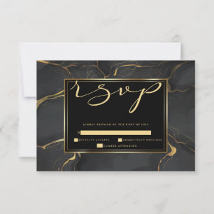RSVP Elégant or marbré et noir