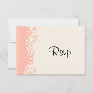 RSVP Elegant Peach Floral Swirl Card