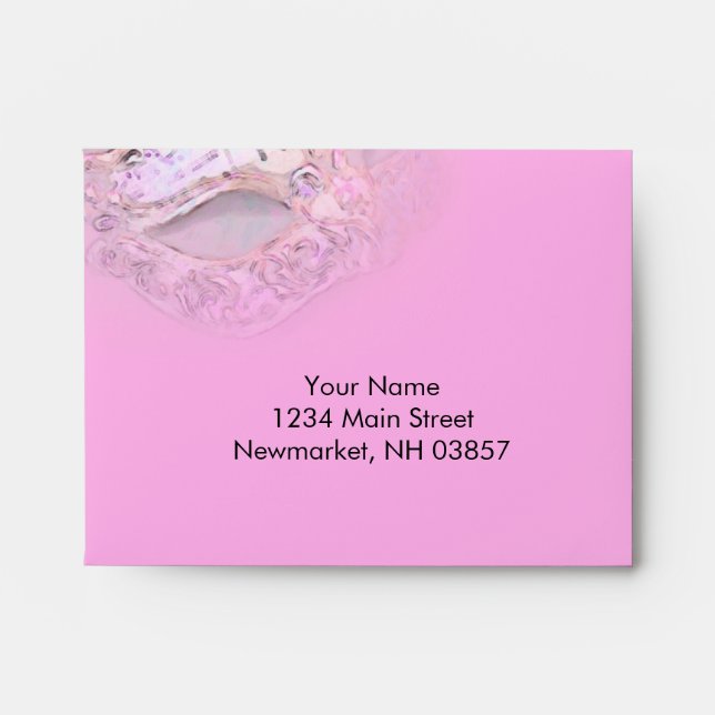 RSVP Elegant Pink Masquerade Envelope (Front)