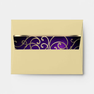 RSVP Elegant Purple and Gold Filigree Envelope