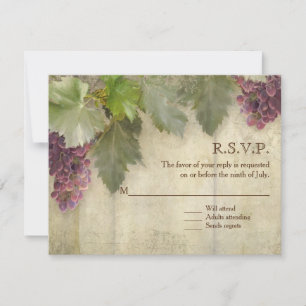RSVP Elegant Rustic Vineyard Winery Wedding Card