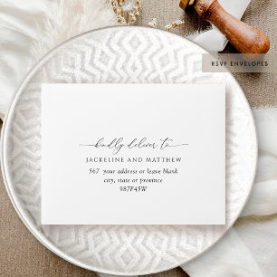 RSVP Elegant Script, Addressed, White Envelope