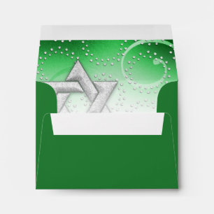 RSVP Emerald Shimmer Star of David Envelope