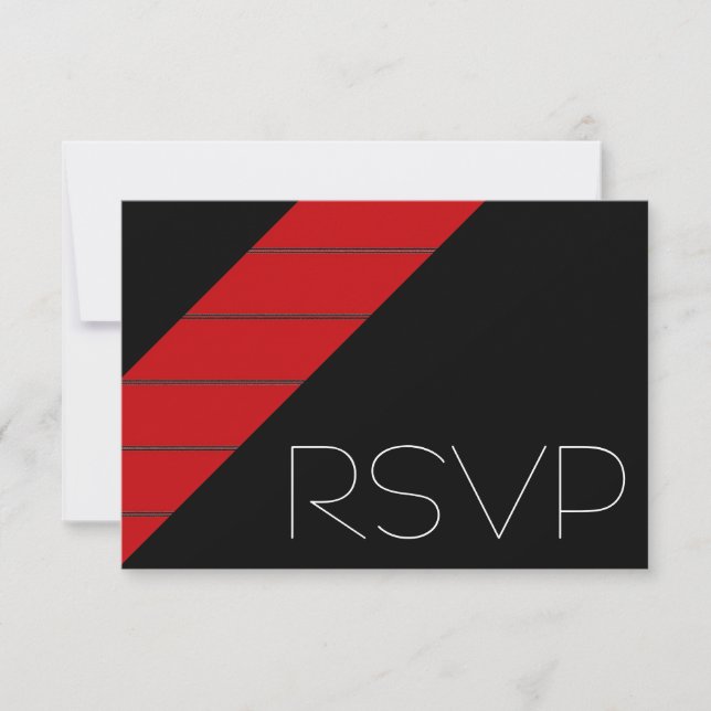 RSVP en bande rouge et noire (Devant)