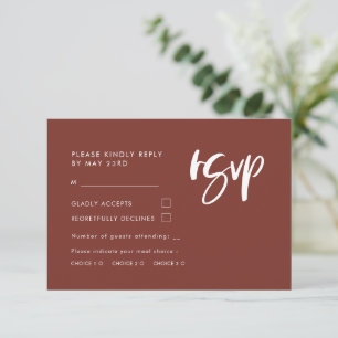 RSVP en terre cuite moderne et élégante avec choix