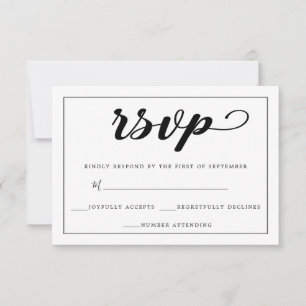 RSVP encadré noir et blanc élégant