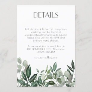 RSVP enclosure card greenery wreath