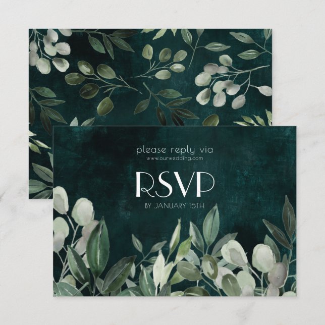 RSVP enclosure card greenery wreath (Front/Back)