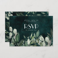 RSVP enclosure card greenery wreath