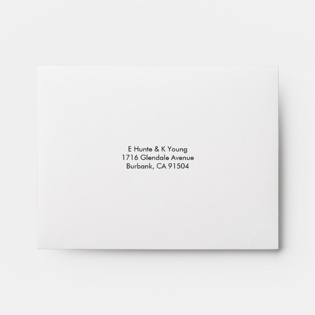 RSVP envelope with aqua blue lining (Front)