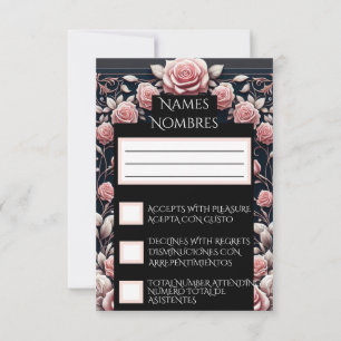 RSVP espagnol Quinceañera Rosas