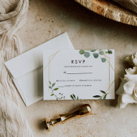 RSVP Eucalyptus Géométrique Vert Or