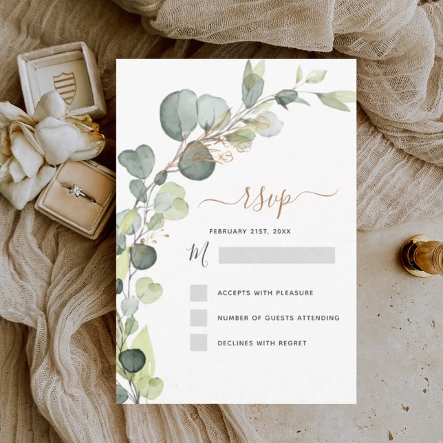 RSVP Eucalyptus Greenery Succulent Elegant Invitation (Creator Uploaded)