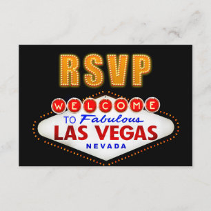 RSVP Fabulous Las Vegas Sign Casino Night RSVP Card