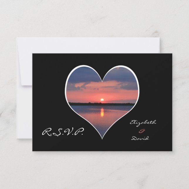 RSVP Faire-part de mariage - Coucher de soleil dan (Devant)