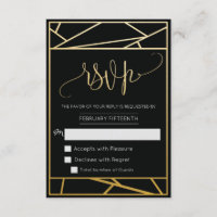 RSVP Faux Or Géométrique Moderne