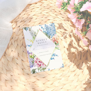 RSVP   Fleur de peinture à l'eau bleue et violette