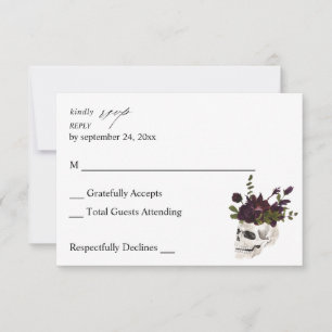 RSVP Fleur et Crâne Violet Halloween sans Repas