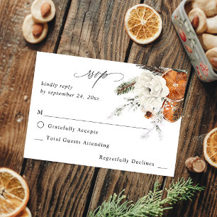 RSVP floral orange et blanc sans repas