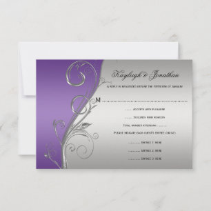 RSVP Floral Tourbillons Violet Argenté Vintage
