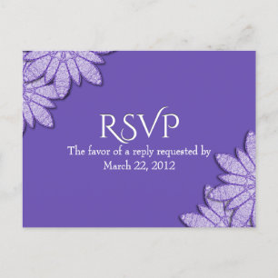 RSVP floral ultra violet avec choix de menu