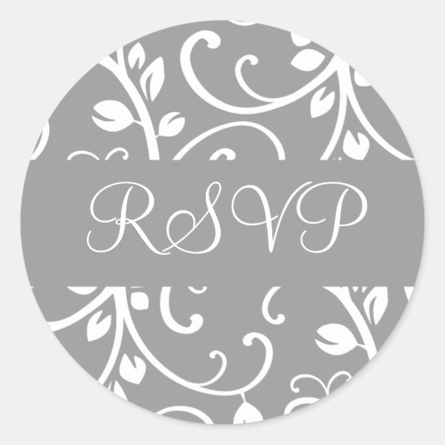 RSVP Floral Vine Envelope Sticker Seal (Front)