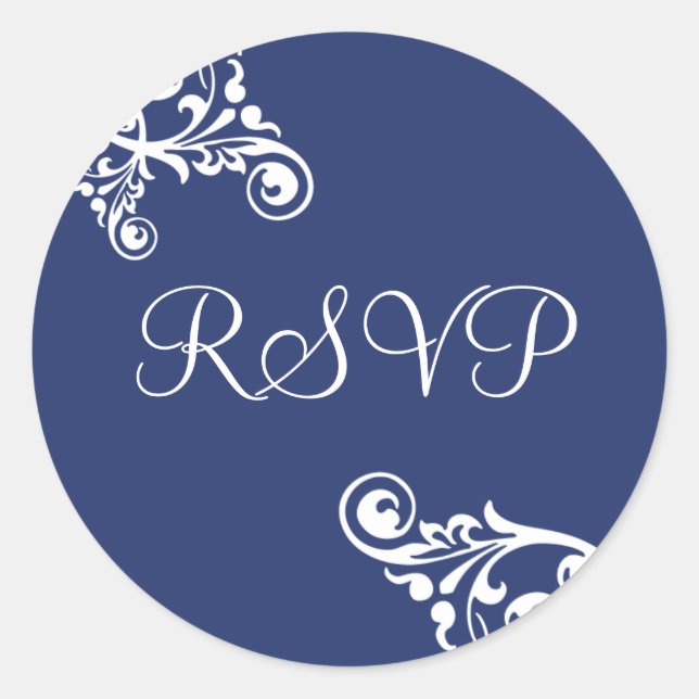 RSVP Flourish Envelope Sticker Seal (Front)