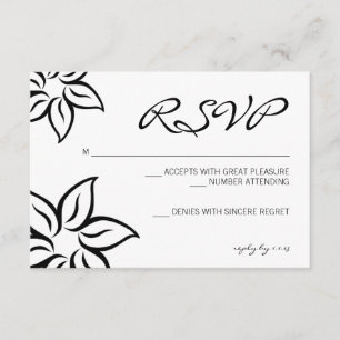 RSVP Flowered white Card