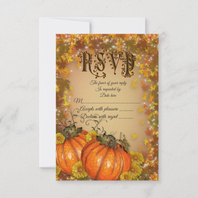 RSVP for Autumn wedding Invitation "Fall colours" (Front)