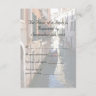 RSVP for Venetian Themed Wedding Card