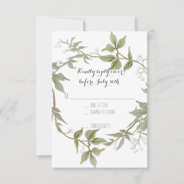 RSVP Garden Foliage Laurel Wreath Mariage rustique (Devant)