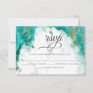 RSVP   Géode Turquoise Aquarelle BarefootBride™