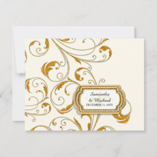 RSVP Glam Old Hollywood Regency Black Tie Event Card