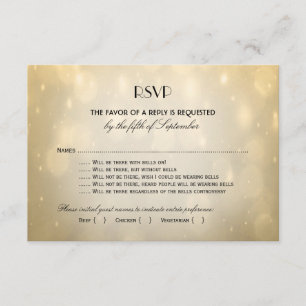 RSVP Gold Bokeh Card