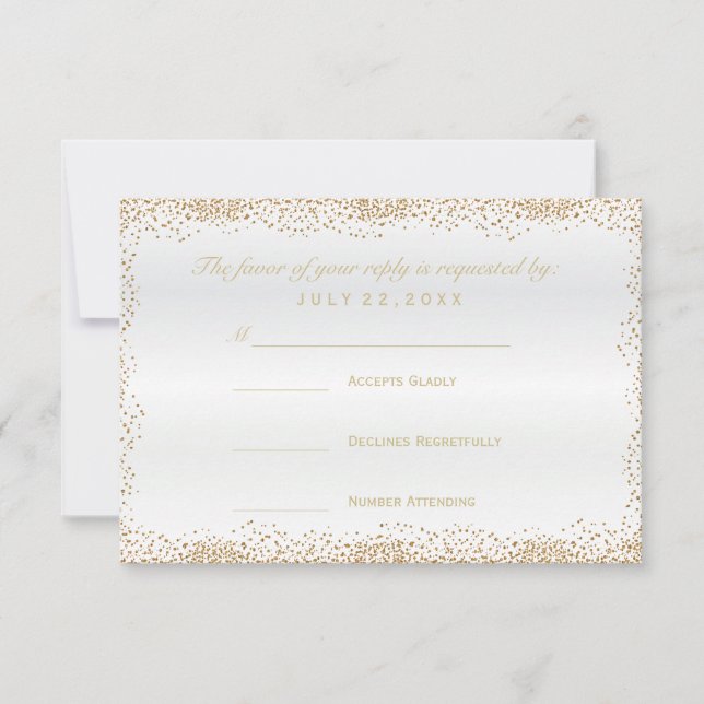 RSVP Gold Confetti et White Satin (Devant)