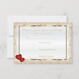 RSVP Gold Confetti et White Satin