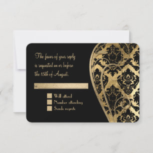 RSVP Gold Leaf Look Damask Scroll Mariage officiel