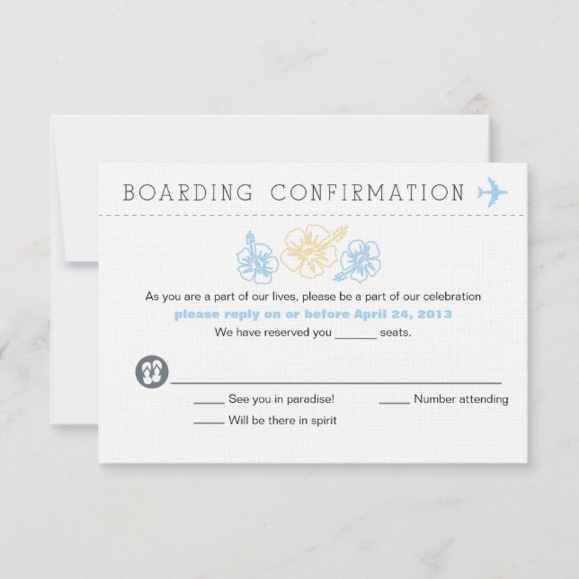RSVP Hibiscus Flower Boarding Pass (Front)